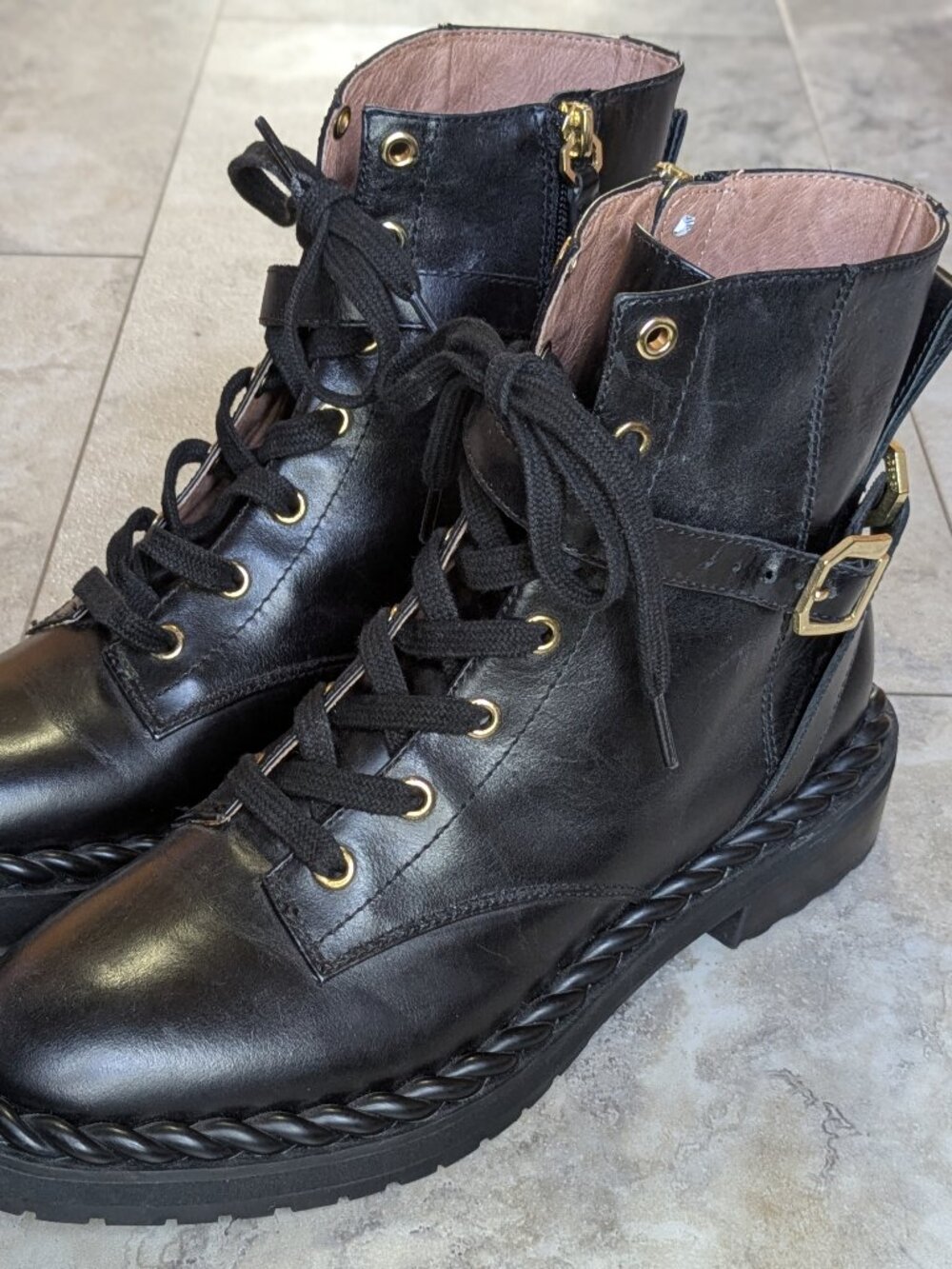 Louise et Cie Leather Sabri Moto/Combat Boots (women's 8.5)